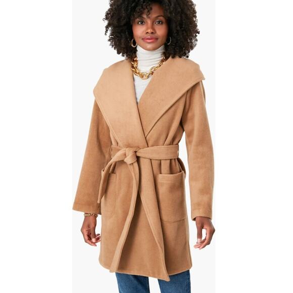 TUCKERNUCK Hooded Wrap Jacket in Camel - Picture 1 of 5